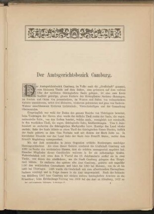 Der Amtsgerichtsbezirk Camburg. [Einleitung]