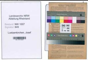 Entnazifizierung Josef Luetzenkirchen , geb. 18.04.1902 (Lehrer)