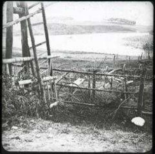 Sieg über die russischen Truppen bei Tannenberg: Barrikade am See