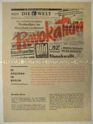 Propagandaflugblatt der DDR zu einem Grenzzwischenfall
