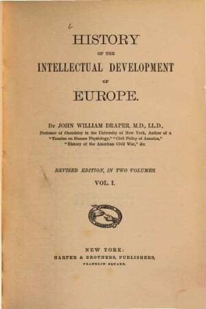 History of the intellectual development of Europe, 1