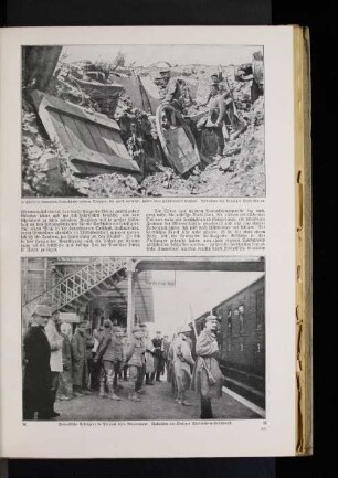 Französische Gefangene in Péronne beim Abtransport.
