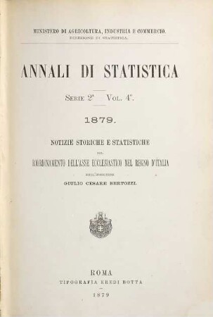 Annali di statistica. 4. 1879