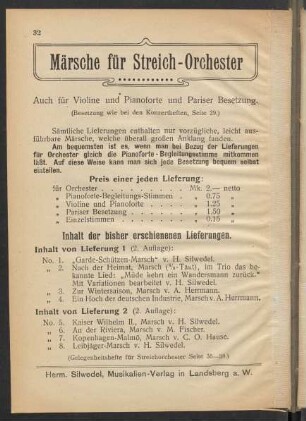 Märsche für Streich-Orchester
