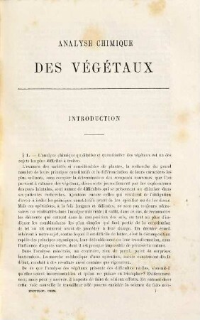 Analyse chimique des Végétaux