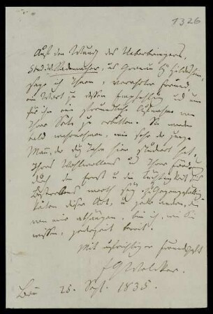 Nr. 1326: Brief von Friedrich Gottlieb Welcker an Karl Otfried Müller, Bonn, 25.9.1835