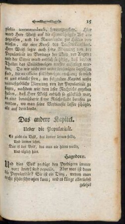 Das andere Kapitel. Ueber die Popularität.
