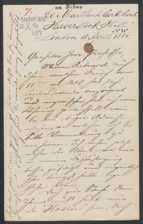Brief an Friedrich Wilhelm Jähns : 18.04.1881