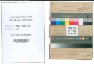 Entnazifizierung Hermann Herms , geb. 13.08.1895 (Fernmelder)