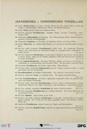 Japanisches u. Chinesisches Porzellan (Nr. 441-490)
