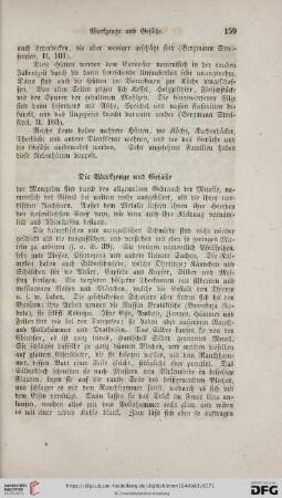 Die Werkzeuge und Gefäße