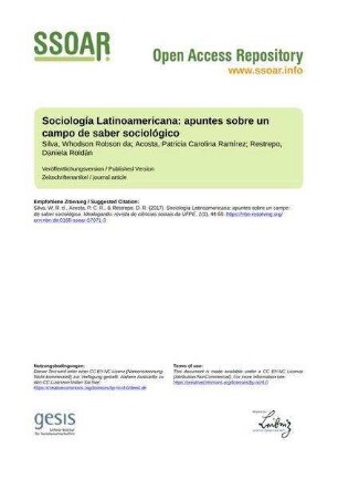 Sociología Latinoamericana: apuntes sobre un campo de saber sociológico
