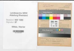 Entnazifizierung Werner Millies , geb. 19.08.1918 ()