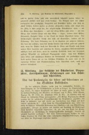 Über das Pensionsgesetz für Lehrer und Lehrerinnen an den öffentlichen Volksschulen