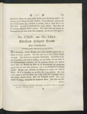 No. CXLIV. und No. CXLV. Christian Hilfgott Brand. Zwo Landschaften