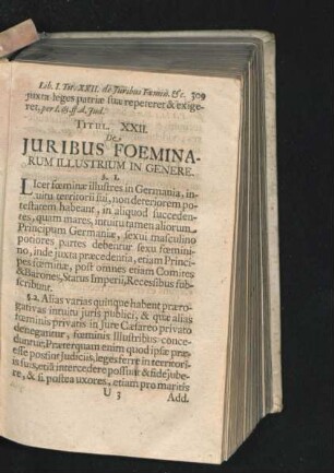 Titul. XXII. De Iuribus Foeminarum Illustrium In Genere.