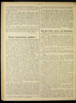 Keinen Lehrerverein auflösen!