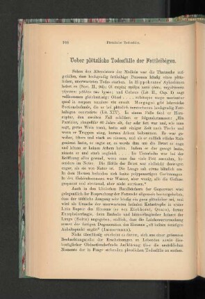 Ueber plötzliche Todesfälle der Fettleibigen.