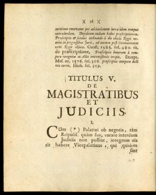 Titulus V. De Magistratibus Et Iudiciis