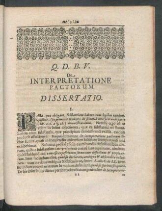 De Interpretatione Pactorum Dissertatio.