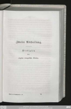 Zweite Abtheilung. Predigten über einzelne evangelische Stellen.