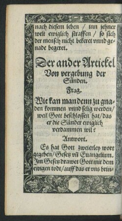 Der ander Artickel Von vergebung der Sünden.
