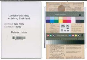 Entnazifizierung Luzia Meisner , geb. 12.12.1909 ()