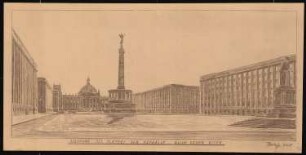 Umgestaltung des Platzes der Republik, Berlin-Tiergarten: Perspektivische Ansicht gen Osten
