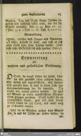 Ermunterung zur wahren und gründlichen Bekehrung
