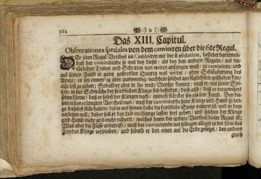 Das XIII. Capitul. Observationes speciales von dem caminiren über die 6te Regul
