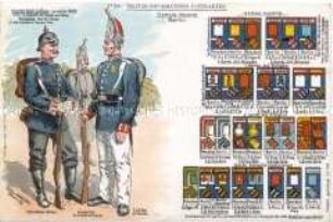 Postkarte zu Uniformen und Effekten des Garde-Korps