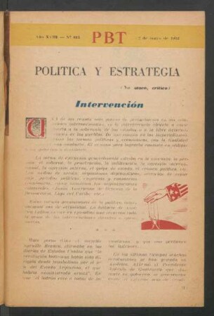 Intervención : Política y estrategia - (No ataco, crítico)