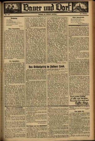 Zweite Ausgabe vom Freitag, den 20. Oktober 1933.