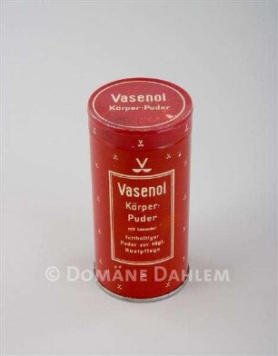 "Vasenol"-Dose mit Körperpuder zur Hautpflege