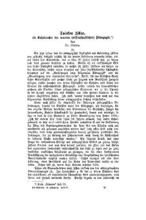 Tuiskon Ziller : ein Bahnbrecher der neueren (wissenschaftlichen) Pädagogik) ; II.
