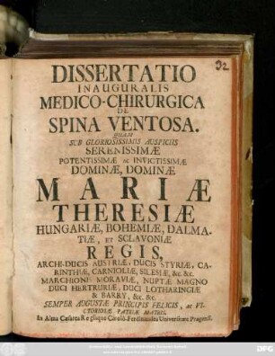 Dissertatio Inauguralis Medico-Chirurgica De Spina Ventosa