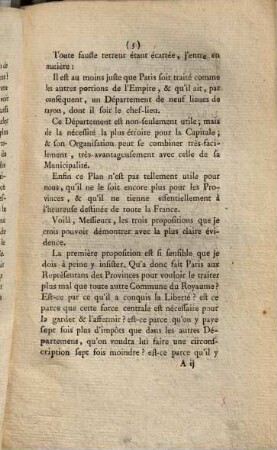 Motion Sur l'étendue et l'Organisation du Département de Paris : Faite le 15 Décembre 1789