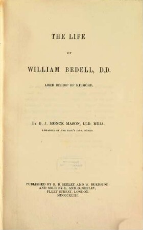 The life of William Bedell, Lord Bishop of Kilmore