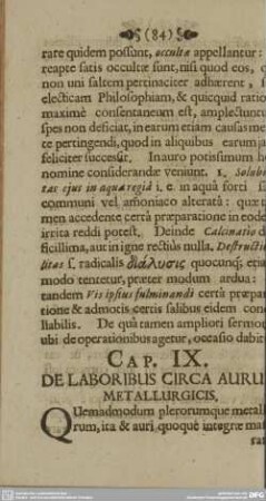 CAP. IX. DE LABORIBUS CIRCA AURUM METALLURGICIS.