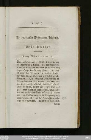 Am zwanzigsten Sonntage n. Trinitatis.