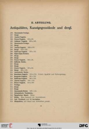 Antiquitäten, Kunstgegenstände und dergl. (Nr. 286-730)