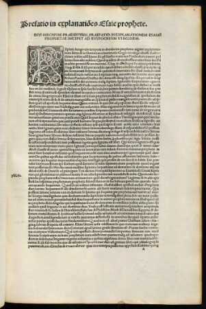 1r-1v, Prefatio in explanationes Esaie prophete.