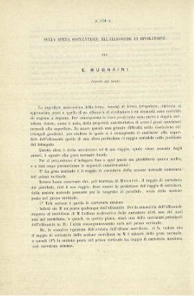 Sulla sfera osculatrice all'essissoide die rivoluzione.
