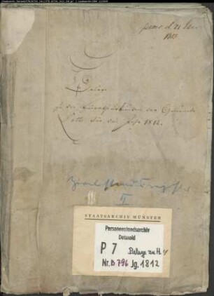 Belegakte zum Heiratsregister 1812 der Mairie Lotte