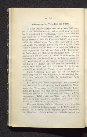 Wassermenge im Verhältniss zur Fläche.