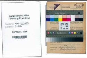 Entnazifizierung Max Schreyer, geb. 06.07.1897 (Lehrer)