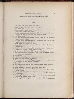 Osservazioni Meteorologiche dell' Ottobre 1878.