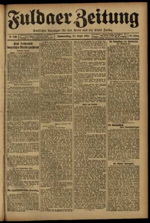 Ausgabe vom Donnerstag, den 22. September 1921.