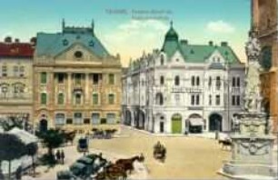 Ansicht aus der ungarischen Stadt Ujvidék (Neusatz), (heute Slowakei)