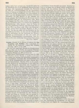 293-296 [Rezension] Jeremias, Johannes, Das Evangelium nach Matthaeus
